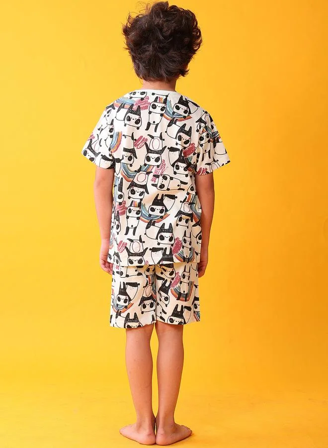 Anthrilo Panda Sleepwear Shorts Set