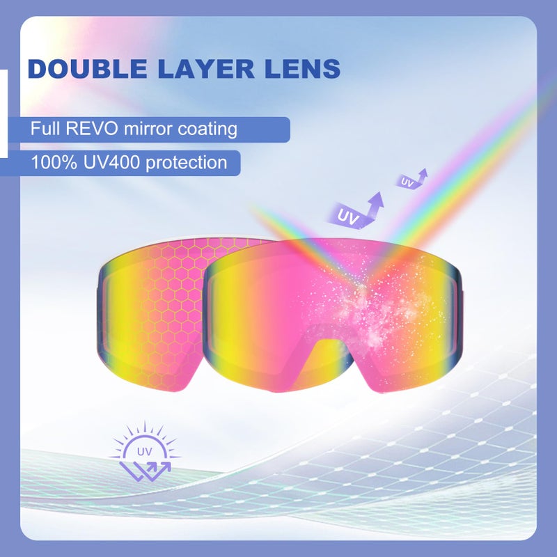 Exp Vision Ski/Snowboard Goggles  Magnetic Lens Snow Goggles With Anti-Fog & Uv400 Protection For Men & Women - Image 3