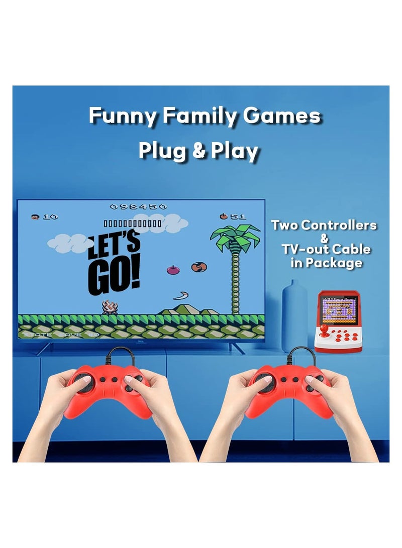 SYOSI A6 Plus Mini Handheld Game Console 3.5 inch Arcade Style Emulator Portable Games Console Preinstalled Classic FC Games Built-in Rechargeable Battery for Kids Teens Gift 2 Players Blue  - Image 4