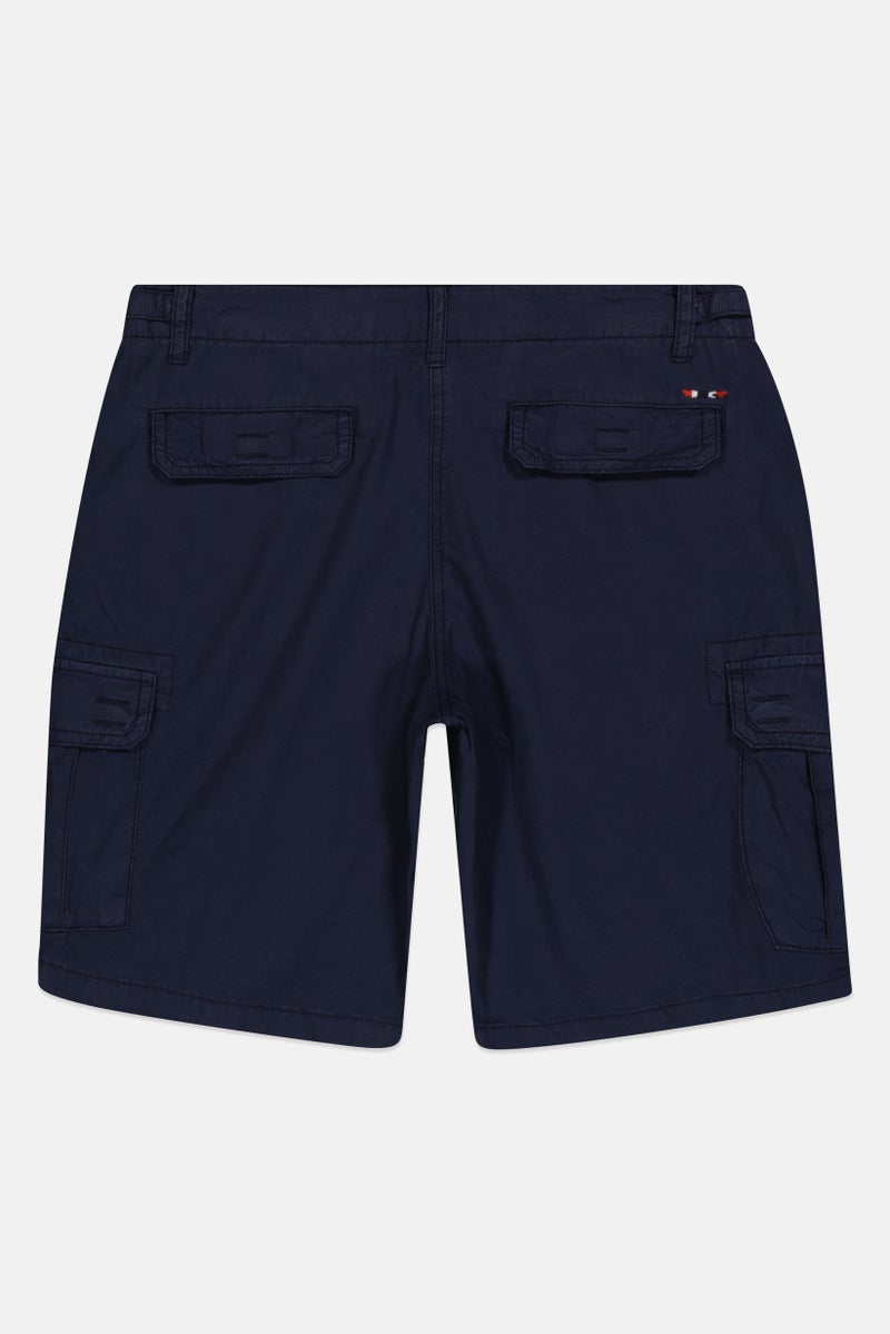 Napapijri Women Regular Fit Embroidered Logo Basic Shorts, Navy - Image 2