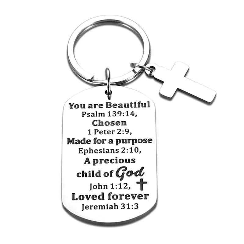 M Men Style Religious Gifts Inspirational Bible Keychains for Catholic Easter Gifts for Mom Dad Christmas Church Gifts - Image 1