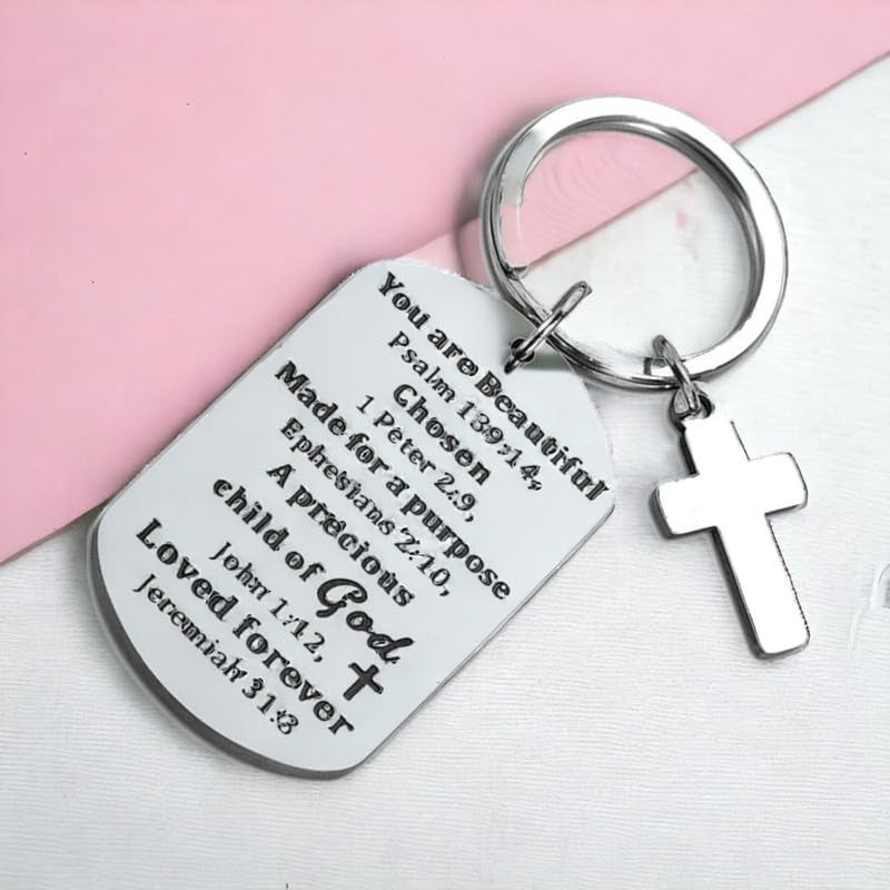 M Men Style Religious Gifts Inspirational Bible Keychains for Catholic Easter Gifts for Mom Dad Christmas Church Gifts - Image 3