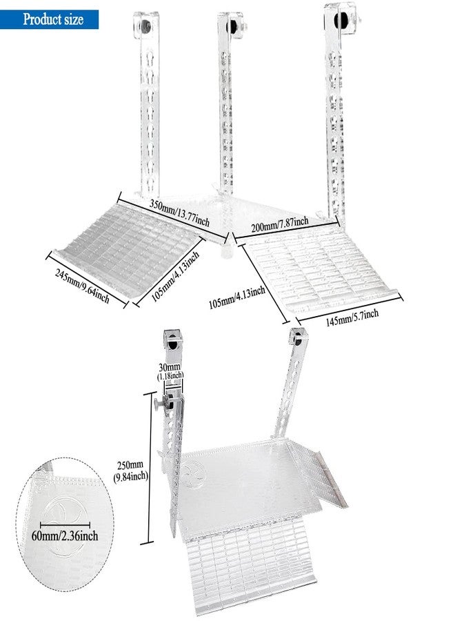 Saim Hanging Turtle Basking Platform, Adjustable Acrylic Aquatic Reptile Turtle Tank Dock with Ramp, for Aquatic Turtles, Turtle Tank Aquarium - Medium (12inch) - Image 2