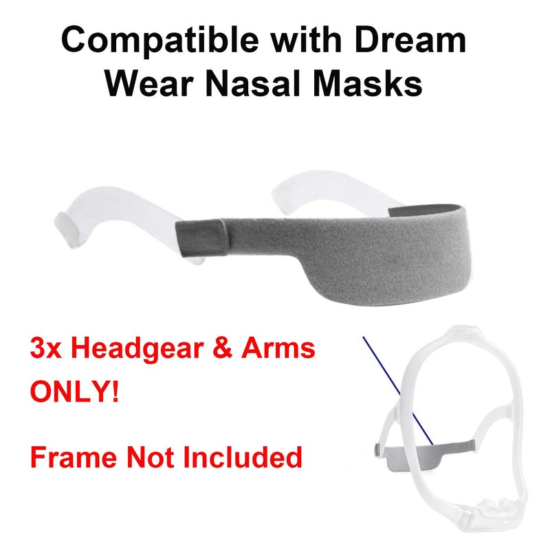 LALASTAR 3-Pack Replacement CPAP Headgear with Arms for DreamWear, Headgear with Arms Compatible with DreamWear, LALASTAR CPAP Nasal Mask Strap Compatible with Dreamwear (Headband & Arms ONLY) - Image 2