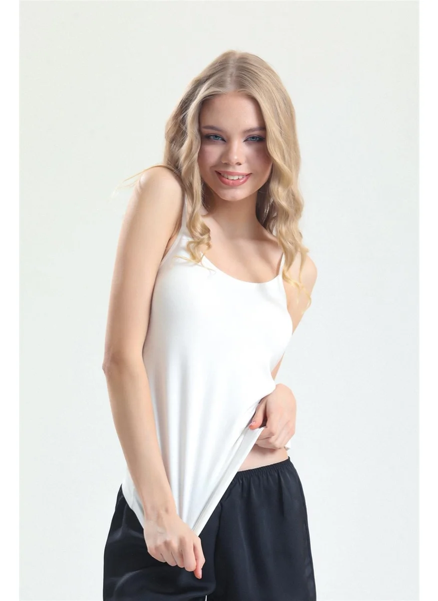 ماجيك فورم 4025 Women's Adjustable Rope Strap Combed Cotton Athlete-Ecru