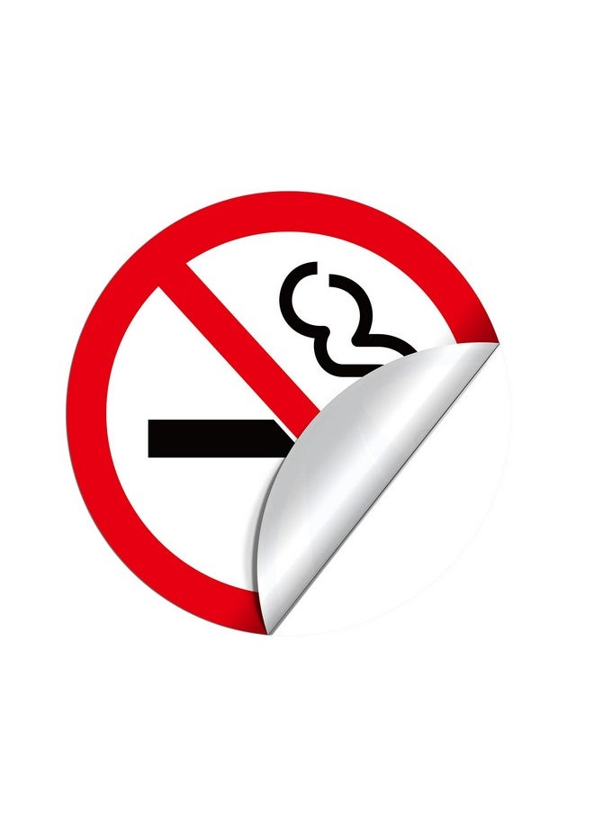 dealzEpic - - No Smoking Round Vinyl Stickers | Peel And Stick Self Adhesive Waterproof Do Not Smoke Sign Decal | Set Of 6 Pcs - Image 1
