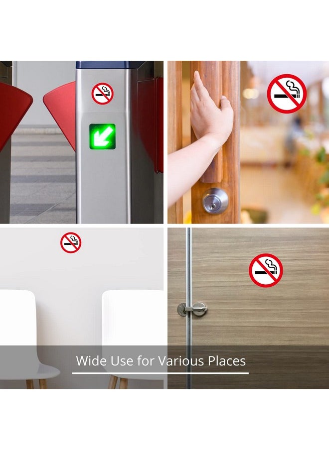 dealzEpic - - No Smoking Round Vinyl Stickers | Peel And Stick Self Adhesive Waterproof Do Not Smoke Sign Decal | Set Of 6 Pcs - Image 1
