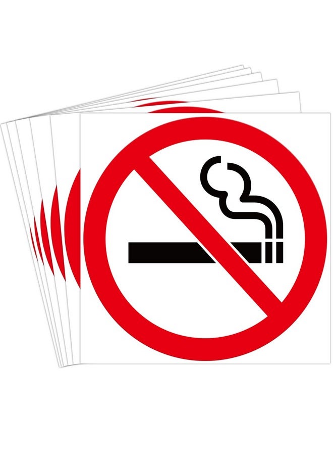 dealzEpic - - No Smoking Round Vinyl Stickers | Peel And Stick Self Adhesive Waterproof Do Not Smoke Sign Decal | Set Of 6 Pcs - Image 1