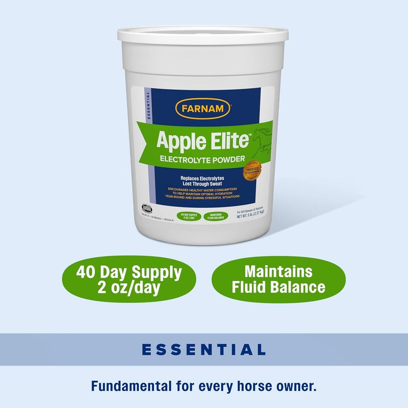 Farnam Apple Elite Electrolyte Powder Supplement for Horses, Replaces Vital Minerals, Encourages Hydration, No Added Sugar, 5 pounds - Image 4