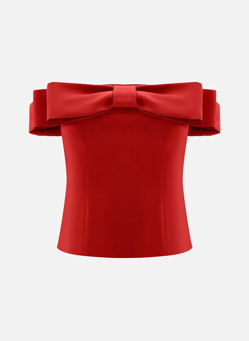 Lichi Corset top with open shoulders and frontal bow