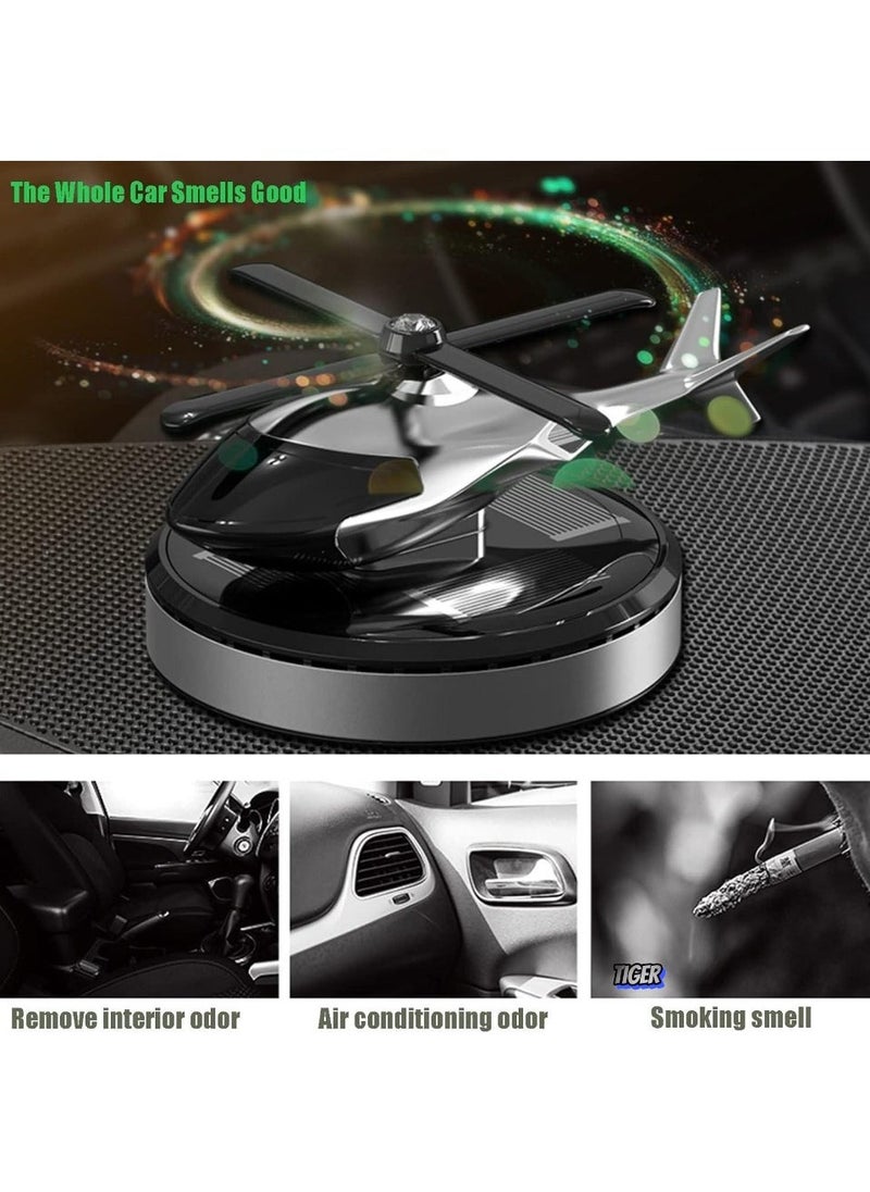 JAJEEK Solar Energy Rotating Helicopter Diffuser – Car Air Freshener, Long-Lasting Fragrance, Essential Oil Diffuser, Odor Eliminator, Home & Office Decor (Gold)  - Image 2
