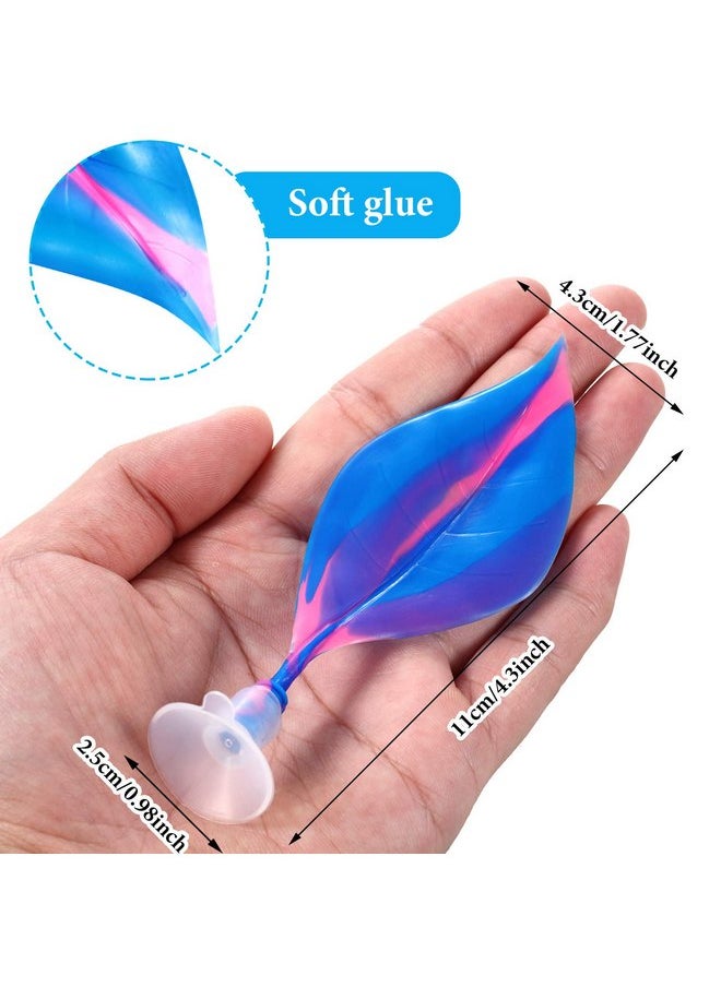WILLBOND WILLBOND 2 Pieces Silicone Betta Bed Leaf Hammock for Betta Fish, Betta Fish Bed, Practical Resting Spot, No BPA, Comfortable and Safe (Blue, Pink)  - Image 2