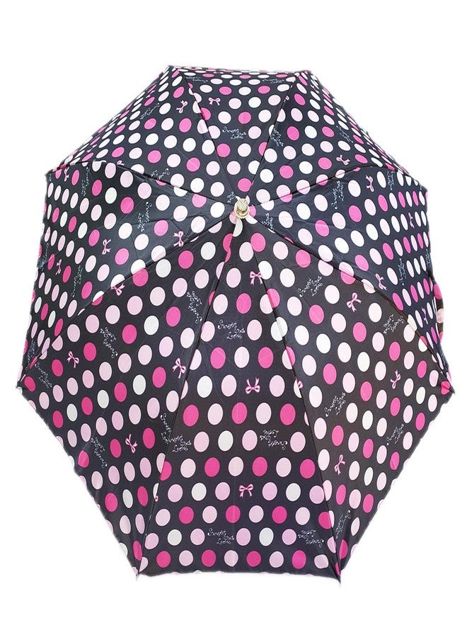 RAINPOPSON 2 Fold Printed Big Size Umbrella for Women & Men UV Protection Office Umbrella Combo for Girls/Men/Women (Multicolor & Pink Printed) - Set of 2 - Image 3