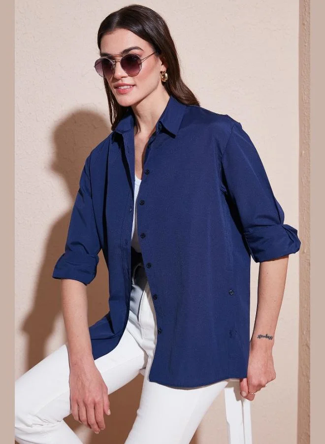 Lela Lela Cotton Regular Fit Buttonable Slit Detailed Shirt Women's SHIRT 6772920