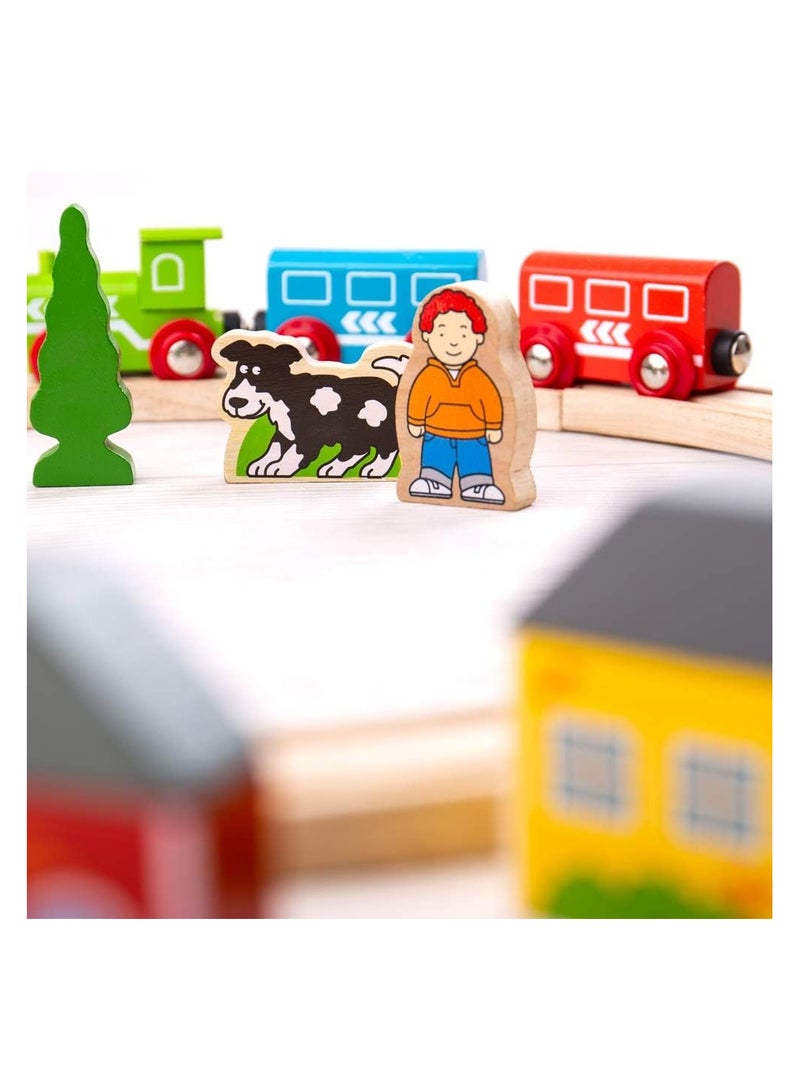 بيج جيجس تويز بيج جيجز ريل مجموعة قطار خشبي من ماي فيرست - مجموعة السكك الحديدية للمبتدئين - Image 2