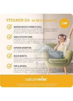 NatureWise Vitamin D3 2000Iu (50 Mcg) Healthy Muscle Function, And Immune Support, Non-Gmo, Gluten Free In Cold-Pressed Olive Oil, Packaging Vary (Mini Softgel), 200 Count  - Image 3