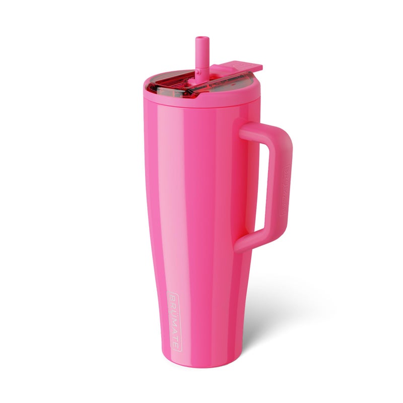 BrÃ¼Mate Era Flip 40oz Tumbler with 100% Leakproof Covered Straw Lid | Hygienic Covered Straw | Insulated Stainless Steel Water Bottle with Handle | Cup Holder Friendly | BPA-Free (Neon Pink) - Image 1
