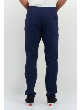 Swiss Alps Men Regular Fit Solid Stretchable Pants, Navy  - Image 3