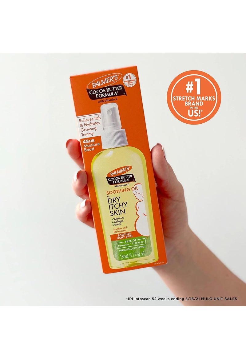 PALMER'S - Palmer's Cocoa Butter Formula Soothing Oil with Vitamin E, Dry, Itchy Skin Relief, Pregnancy-Safe Anti-Itch Body Oil, 5.1 Ounces - Image 1