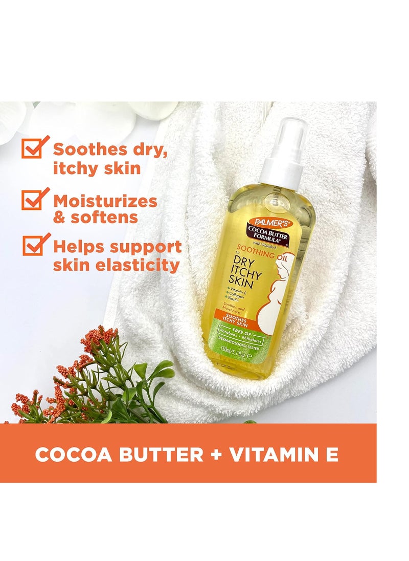 PALMER'S - Palmer's Cocoa Butter Formula Soothing Oil with Vitamin E, Dry, Itchy Skin Relief, Pregnancy-Safe Anti-Itch Body Oil, 5.1 Ounces - Image 1