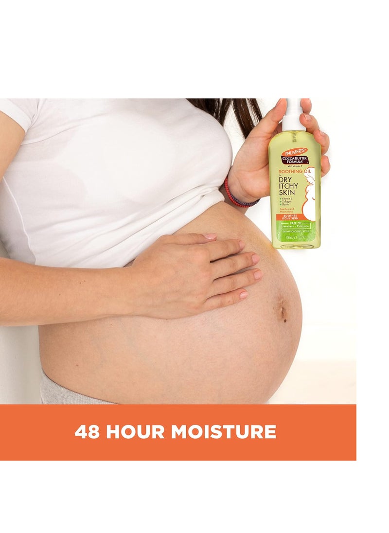 PALMER'S - Palmer's Cocoa Butter Formula Soothing Oil with Vitamin E, Dry, Itchy Skin Relief, Pregnancy-Safe Anti-Itch Body Oil, 5.1 Ounces - Image 1