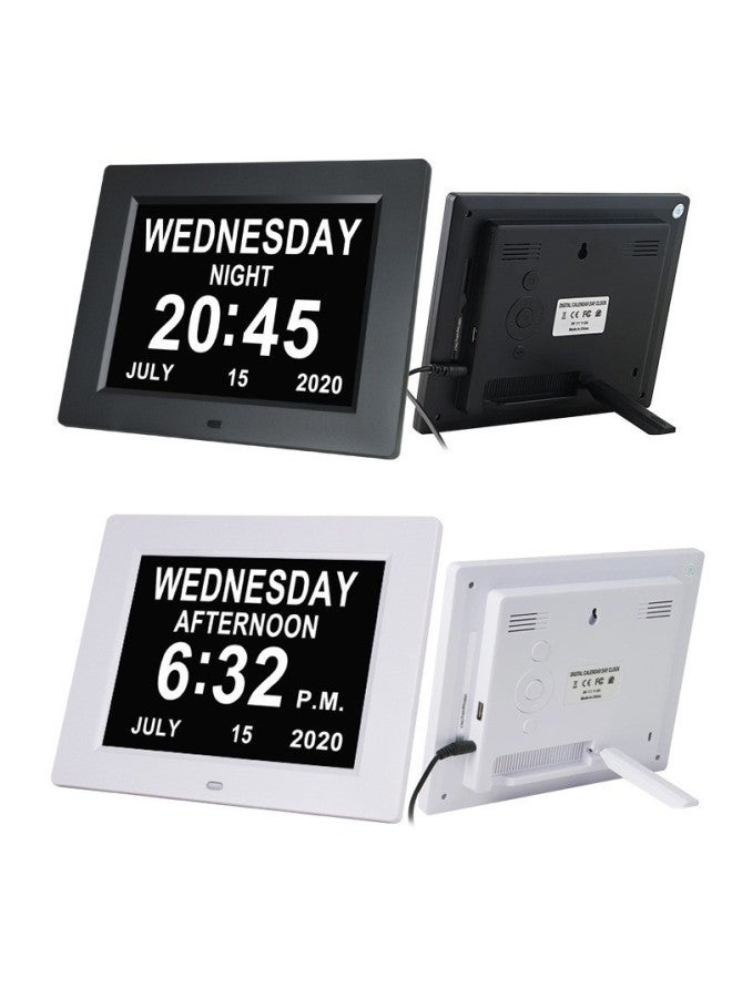 Low-cost Gifts 7-inch 8-inch Clock Machine Alarm Clock LED Screen For The Elderly To Take Medicine To Remind The Amount Of Walking In Many Languages-Color:8inch Black Us Standard  - Image 5