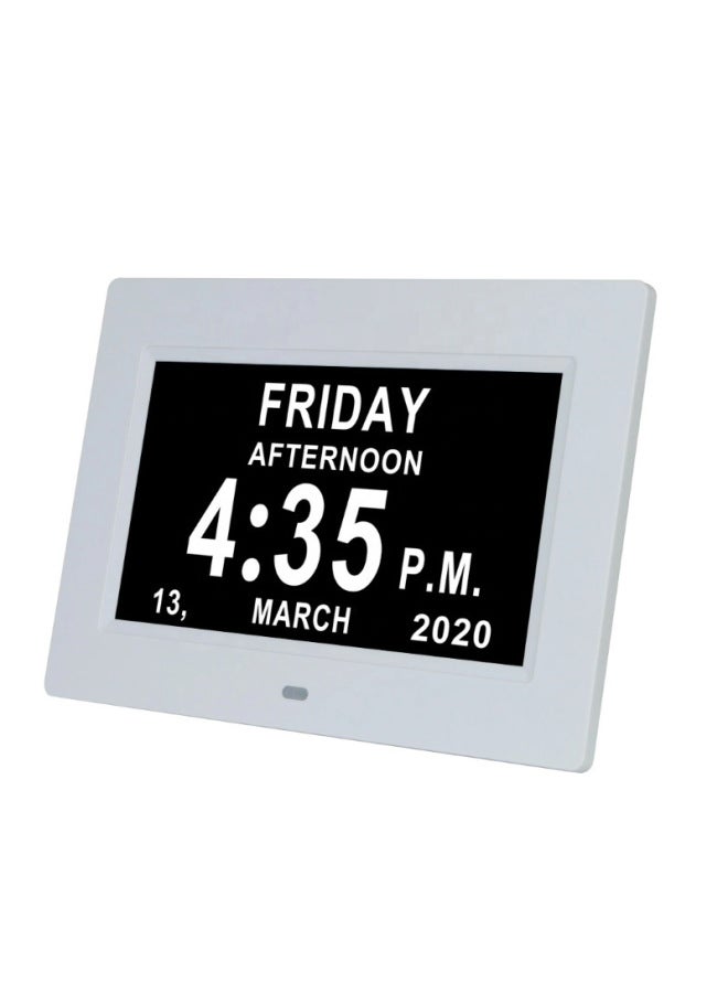 Low-cost Gifts 7-inch 8-inch Clock Machine Alarm Clock LED Screen For The Elderly To Take Medicine To Remind The Amount Of Walking In Many Languages-Color:8inch Black Us Standard  - Image 3
