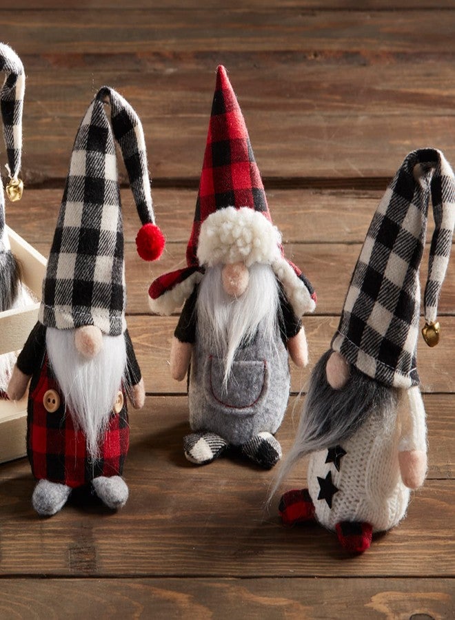 Mud Pie Home Lodge Holidays Christmas 6" Cotton, Felt and Knit Gnomes 3 Piece Set, 6" H, Red, Gray, White, Multicolor - Image 2