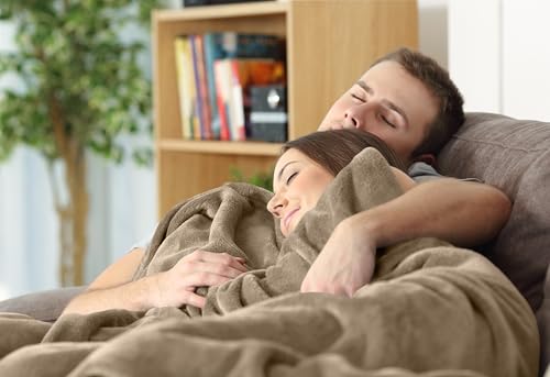 Utopia Bedding Fleece Blanket Throw Size Camel 300GSM Luxury Anti-Static Fuzzy Soft Microfiber Blanket for Couch, Sofa and Bed (60x50 Inch) - Image 4