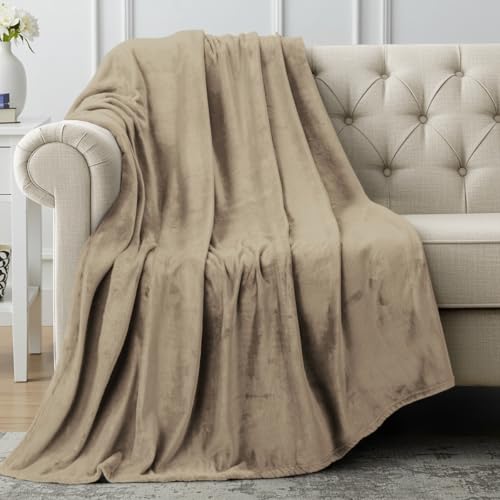 Utopia Bedding Fleece Blanket Throw Size Camel 300GSM Luxury Anti-Static Fuzzy Soft Microfiber Blanket for Couch, Sofa and Bed (60x50 Inch) - Image 1