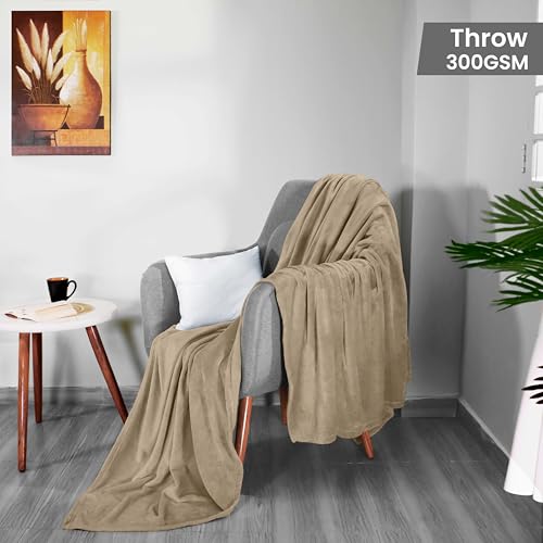 Utopia Bedding Fleece Blanket Throw Size Camel 300GSM Luxury Anti-Static Fuzzy Soft Microfiber Blanket for Couch, Sofa and Bed (60x50 Inch) - Image 2
