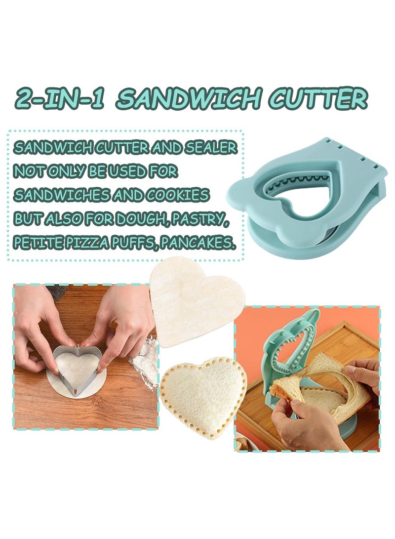 Crustless Sandwich Cutters for Kids – Lunch Bento Box Accessories (Blue Love) - Image 3