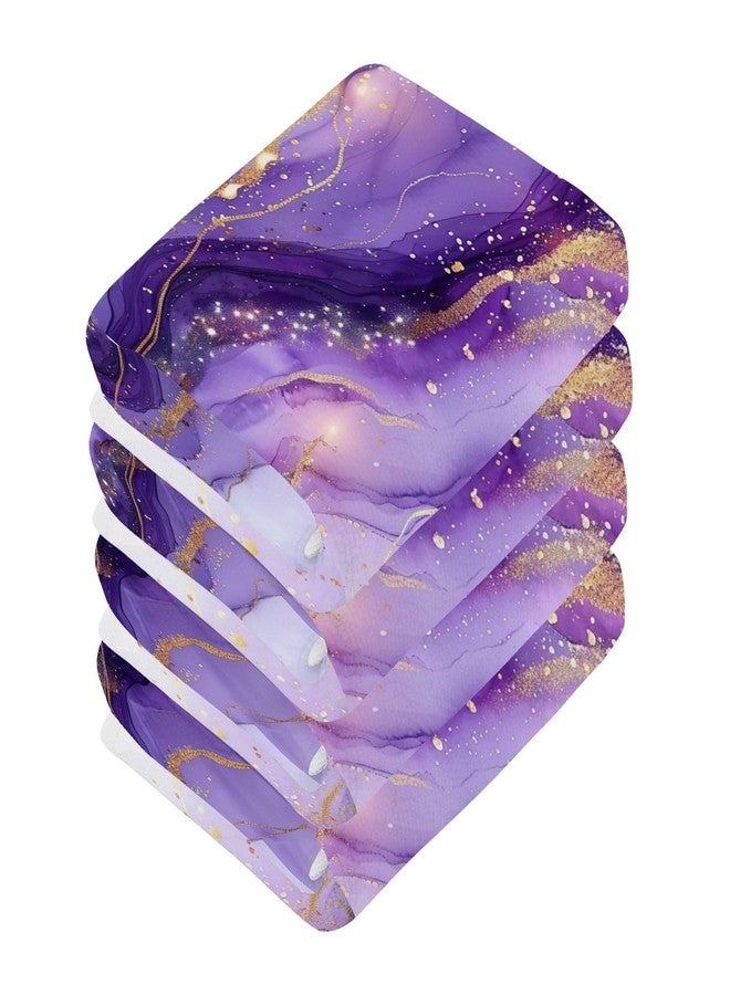 YETTASBIN Purple Marble Washcloths 6 Pack, Soft Absorbent Cotton Baby Face Towels, Washable Reusable Fingertip Towels for Bath Gym Hotel Spa, 12 x 12 Inch - Image 4