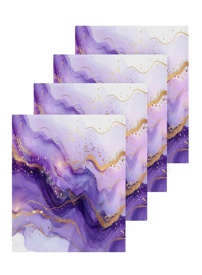 YETTASBIN Purple Marble Washcloths 6 Pack, Soft Absorbent Cotton Baby Face Towels, Washable Reusable Fingertip Towels for Bath Gym Hotel Spa, 12 x 12 Inch - Image 2