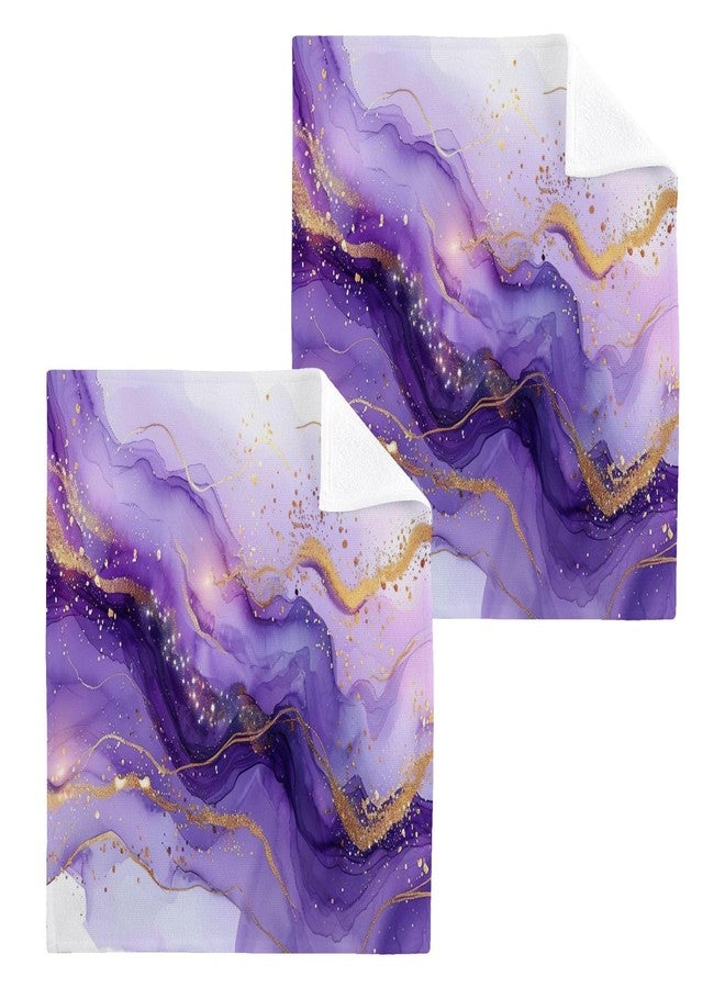 YETTASBIN Purple Marble Washcloths 6 Pack, Soft Absorbent Cotton Baby Face Towels, Washable Reusable Fingertip Towels for Bath Gym Hotel Spa, 12 x 12 Inch - Image 3