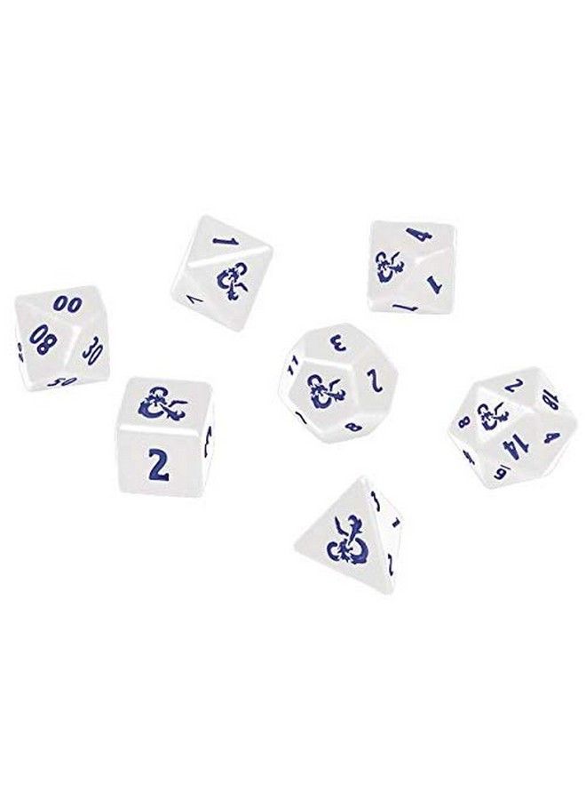 UP مجموعة نرد ثقيلة معدنية بيضاء وزرقاء من D&D Rpg Icewind Dale - Image 1