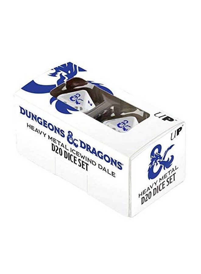 UP مجموعة نرد ثقيلة معدنية بيضاء وزرقاء من D&D Rpg Icewind Dale - Image 4