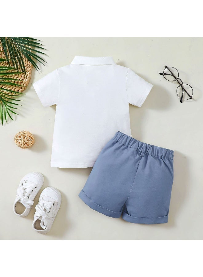 Smarties AE Boys Polo T-Shirt and Shorts Set (18 Months to 4 Years) – Cotton Blend Summer Outfit for Kids – Half Sleeve Collar Top with Elastic Waist Shorts – Casual Party Wear Clothing Set - Image 4