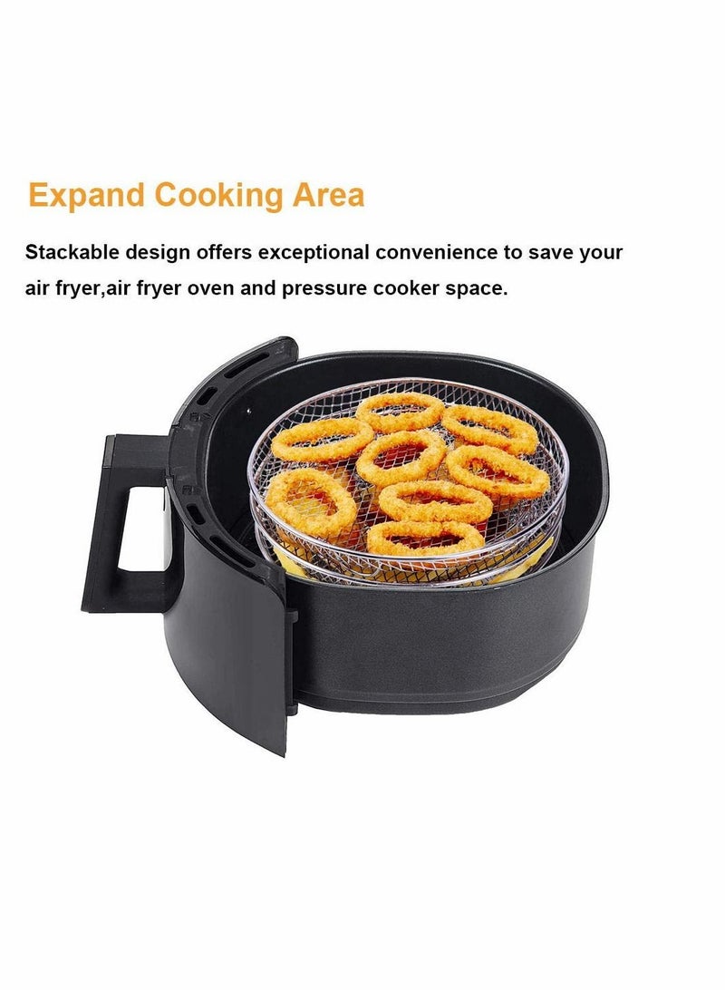 Air Fryer Three Stackable Dehydrator Racks, Stainless Steel Air Fryer Rack Fit all 4.2QT - 5.8QT Air fryer, Oven, Press Cooker, Air Flow Racks - Image 2