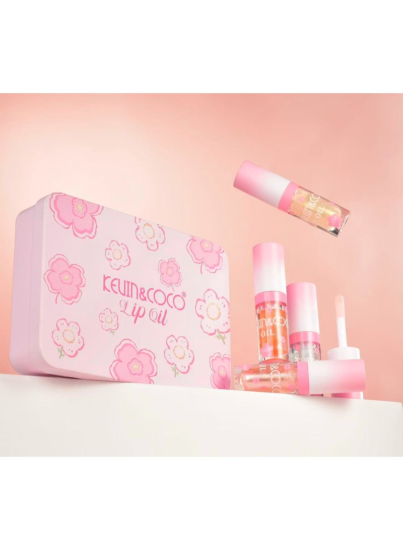 كيفن كوكو مجموعة زيت الشفاه كيفن آند كوكو، 4 قطع، تدوم طويلاً - Image 1