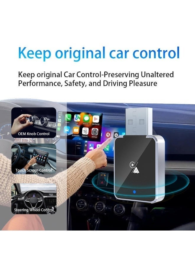 ZAMFA Mini Wireless CarPlay Adapter for iPhone | Plug & Play Apple CarPlay Wireless Adapter | Easy Setup iOS CarPlay Dongle for Cars - Image 3