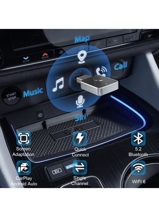 ZAMFA Mini Wireless CarPlay Adapter for iPhone | Plug & Play Apple CarPlay Wireless Adapter | Easy Setup iOS CarPlay Dongle for Cars - Image 5
