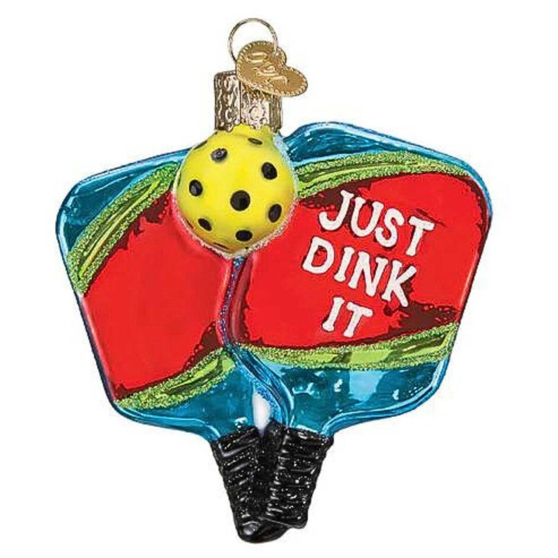 Old World Christmas Old World Christmas Pickleball Paddles Glass Hanging Ornament 