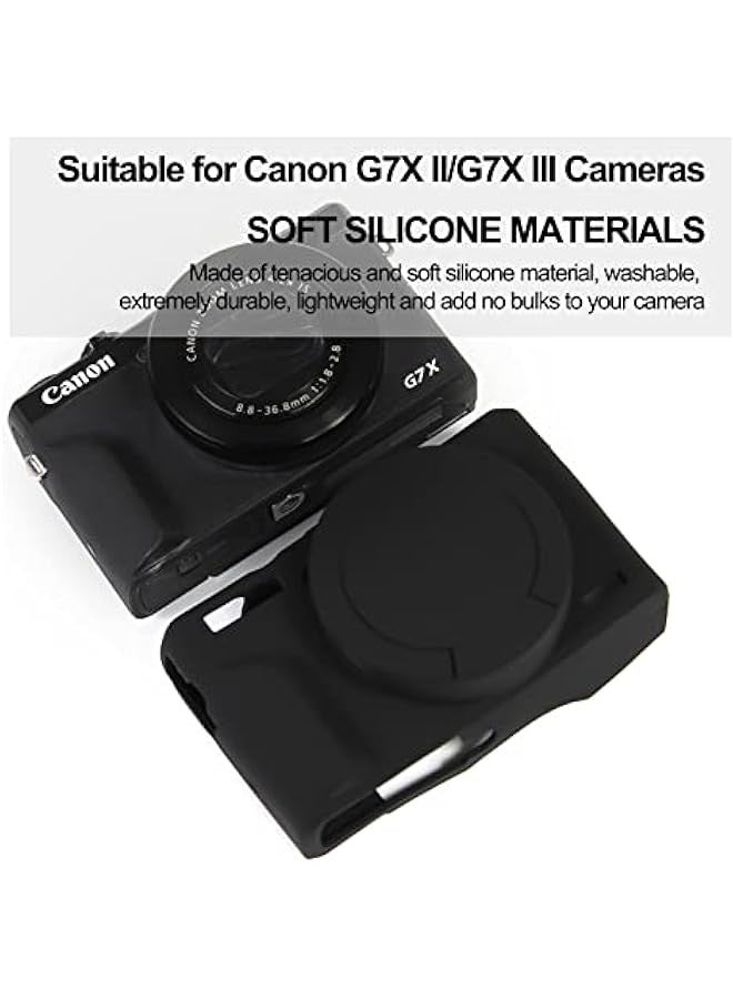 DURKU Case for Canon G7X III G7X mark III G7X3 digital camera, soft silicone case and detachable lens cap for Canon - Image 2