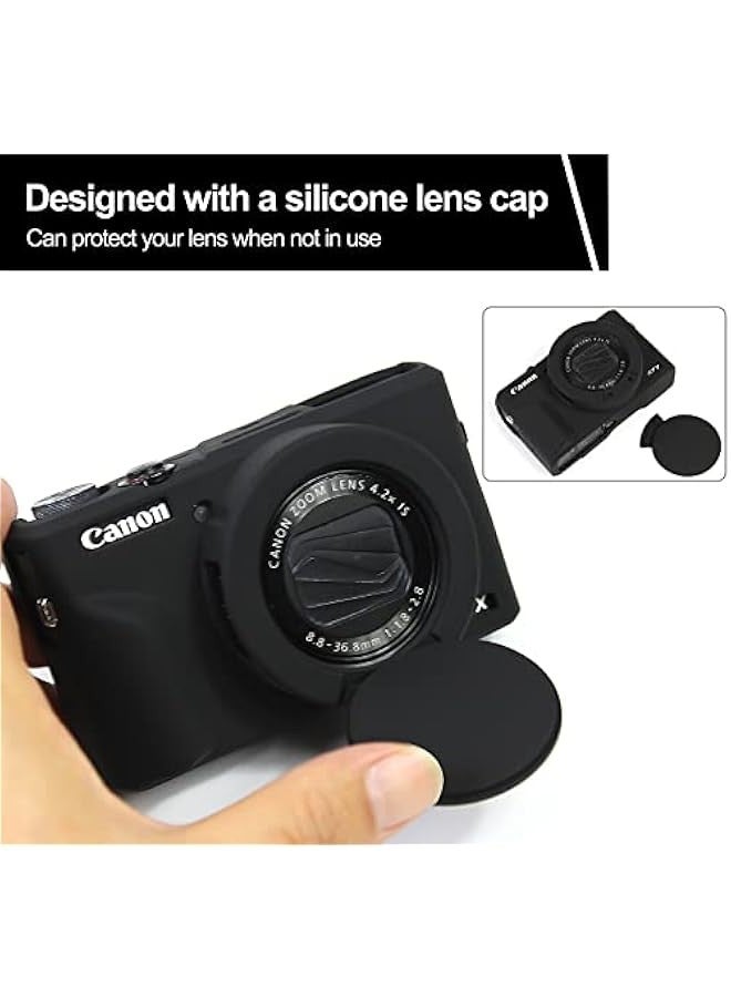 DURKU Case for Canon G7X III G7X mark III G7X3 digital camera, soft silicone case and detachable lens cap for Canon - Image 4