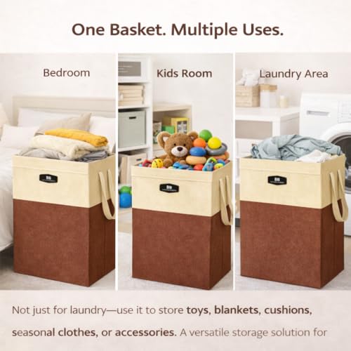 BB BACKBENCHERS Foldable Laundry Bag with Lid | 78L Large Storage Basket for Clothes, Toys & Blankets | Collapsible, Lightweight, Durable Fabric Hamper with Handles - Image 5
