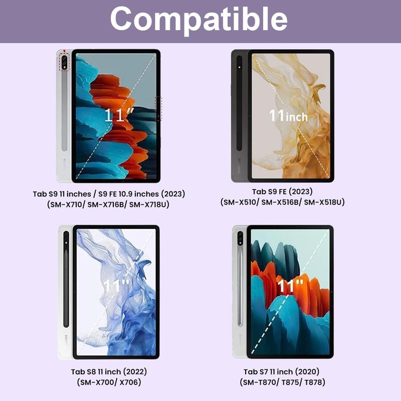TECPHILE Keyboard Case for Samsung Galaxy Tab S9 FE 10.9”/ S9 / S8 / S7 11” Folio Cover with Multi-Gesture Touchpad, 7 Color Backlit, Magnetically Detachable Keyboard, Pencil Holder, Auto Sleep - Image 2