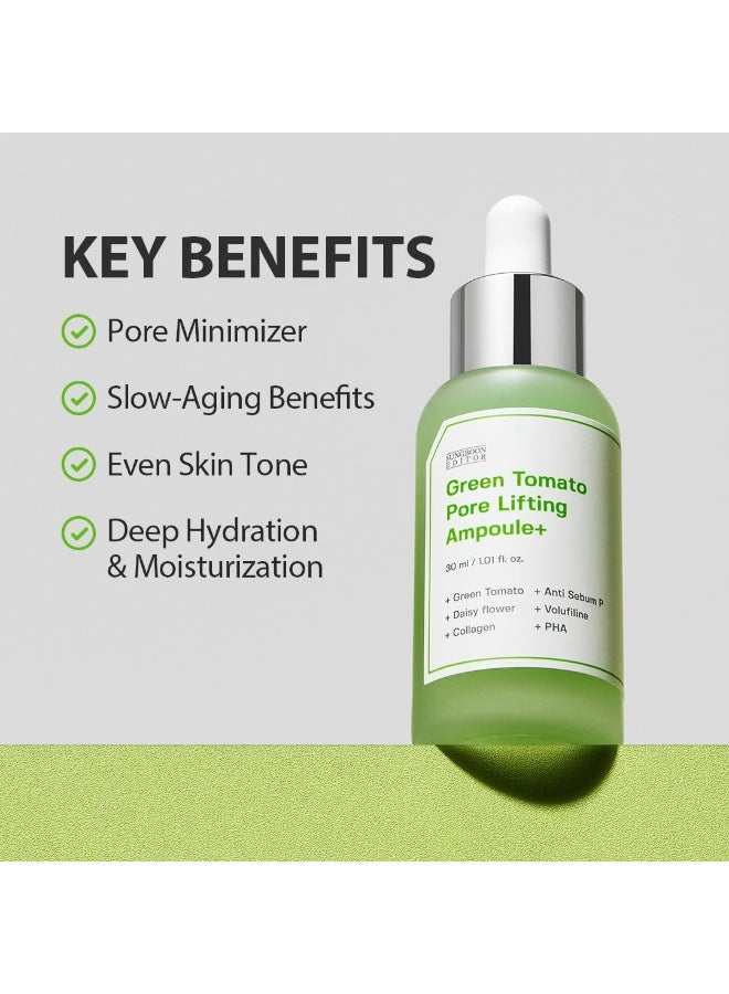 SUNGBOON EDITOR Green Tomato Pore Lifting Ampoule | Pore Minimizer Serum with Niacinamide & Green Tomato Extract | Hydrating & Firming Care for Sensitive Skin | Korean Skincare 30ml - Image 5