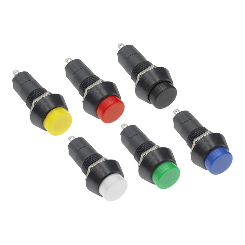 Yellow Self Locking Push Button Switch PBS 11A 12mm 2 Pin 1A 250V AC Latching Switch - Image 3