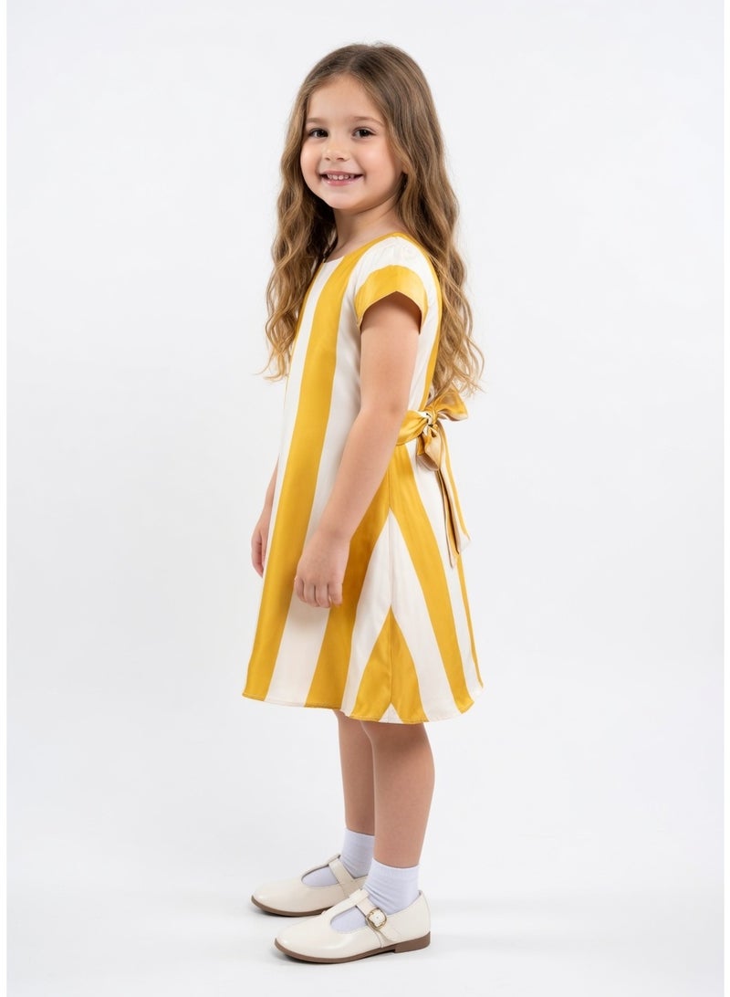 Queen GOLD STRIPE Girls Party Dress, Princess Dress Party Wear Wedding Evening Formal Pageant Dance Gown for Birthday Kid Girls Elegant - Image 2